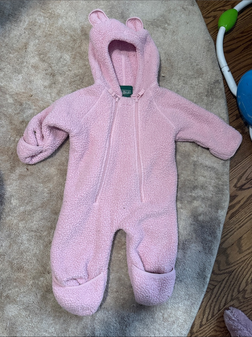 L.L. Bean Pink Infant Snowsuit with hood